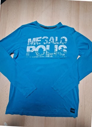 Pull fin bleu Bikool / motif blanc imprimé / taille M homme, estado: Muito bom, tamanho: M, €3.30, €4.17 inclui Proteção do Comprador