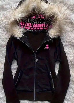 Y2K fur hoodie, brand: Open, condition: New without tags, size: 4 / S, $25.60, $27.58 includes Buyer Protection