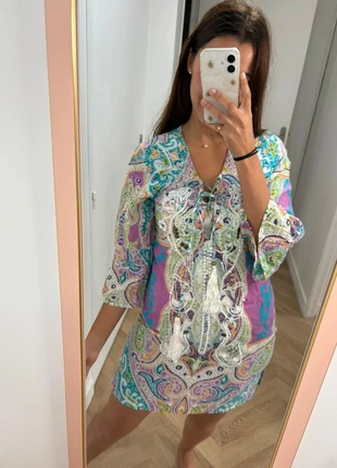 Robe à motif bohème et perles avec pompons, brand: Miss June, condition: Very good, size: M / 38 / 10, €40.00, €42.70 includes Buyer Protection Pro