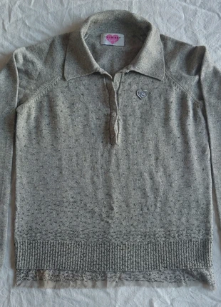 Silk & cashmere beaded polo knit, marque: Twin Set, état: Très bon état, taille: S / 36 / 8, 25,00 €, 26,95 € Protection acheteurs incluse