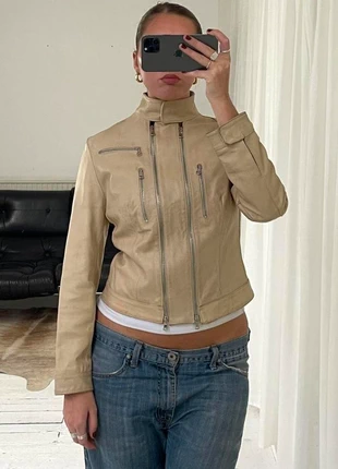 Vintage 90s Leather Biker Jacket with Zips Y2K, brand: other, condition: Very good, size: S / UK 8-10, £80.00, £84.70 includes Buyer Protection