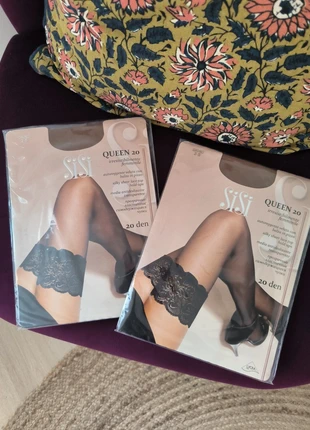 Sisi lot de deux paires de bas autofixant large dentelle - Taille S, brand: SiSi, condizioni: Ottime, taglia: S / IT 40 / EU 36, €6.00, €7.00 include la Protezione acquisti Pro