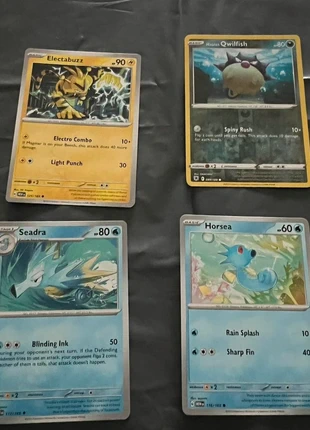 x4 Pokémon cards Electabuzz Qwilfish Seadra Horsea, brand: Pokémon, condition: Very good, £1.50, £2.28 includes Buyer Protection