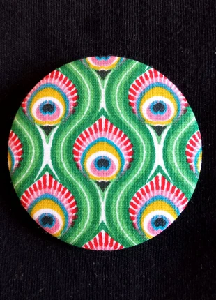 Broche tissu plumes de paon, merk: Creatrice, staat: Nieuw met prijskaartje, € 4,50, € 5,43 inclusief Kopersbescherming