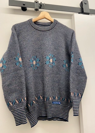 Vintage floral blue knitted jumper, état: Très bon état, taille: M / 38 / 10, 22,00 €, 23,80 € Protection acheteurs incluse