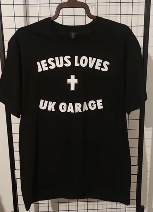 Jesus Loves UK Garage Logo t-shirt 90s retro DJ vinyl Rave Grime Urban, brand: Iconic Club Apparel, condition: New without tags, size: L, £9.89, £11.08 includes Buyer Protection Pro