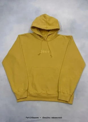 Pull Obey Jaune Logo effet ancien Coton recyclé Hoodie Oversize Sweatshirt Skate - M /2733B, brand: Obey, condition: Very good, size: M, €49.00, €52.15 includes Buyer Protection Pro