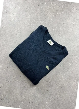 Pull Lacoste d'hiver Col V / sweat a col V vintage bleu marine vintage logo brodé taille XL, merk: Lacoste, staat: Heel goed, maat: XL, € 25,00, € 26,95 inclusief Kopersbescherming