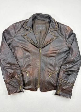 Veste femme en cuir BIBA style biker Y2K marron patiné – Taille 44, marque: Vintage Dressing, état: Très bon état, taille: XL / 42 / 14, 24,90 €, 26,85 € Protection acheteurs (Pro) incluse