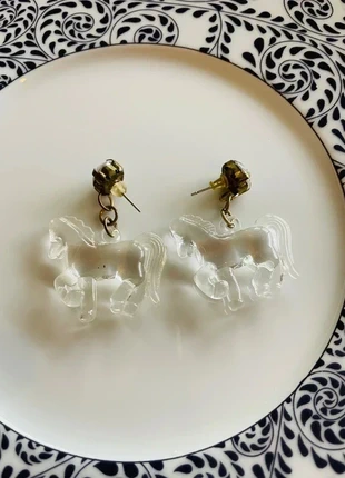 Earrings horses clear color with diamonds, brand: Vintage Love, condition: New without tags, €15.99, €17.49 includes Buyer Protection