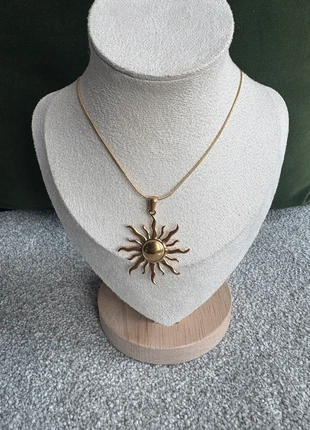 18k gold plated sun pendant necklace new in gift box, condition: New without tags, £9.99, £11.19 includes Buyer Protection