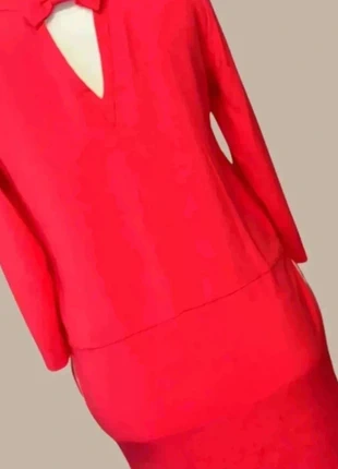 Robe Sandro Paris rouge corail avec empiècement soie – Taille 2 (FR 38), brand: Sandro, condition: Very good, size: M / 38 / 10, €41.00, €43.75 includes Buyer Protection