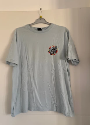T shirt Santa Cruz bleu ciel, marca: Santa Cruz, estado: Muito bom, tamanho: M, €10.00, €11.20 inclui Proteção do Comprador