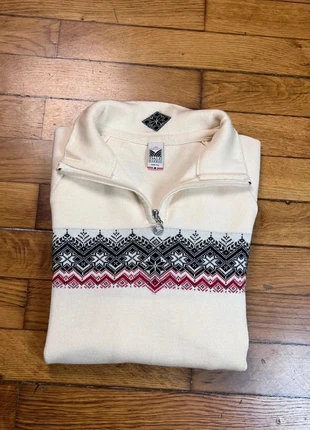 Dale Of Norway | Quarter - 1/4 - Zip - Pull camionneur | Crème - Noir | Taille L femme, merk: Dale of Norway, staat: Heel goed, maat: L / 40 / 12, € 65,00, € 68,95 inclusief Kopersbescherming