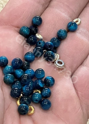 Lot de 33 pierres Œil de faucon + Perles intercalaires (11) + Fil élastique lithothérapie, marke: lithotherapie, zustand: Neu, 5,50 €, 6,48 € inklusive Vinted-Käuferschutz