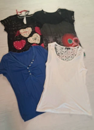 Lot de 4 t-shirt Morgan et desigual M, marque: Morgan, état: Bon état, taille: M / 38 / 10, 8,00 €, 9,10 € Protection acheteurs incluse