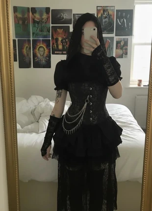 Robe Corset Noir Gothique – Élégante / Mystérieuse / Dark Chic / Festival, marque: Atelier Ysée, état: Très bon état, taille: M / 38 / 10, 69,90 €, 74,10 € Protection acheteurs (Pro) incluse