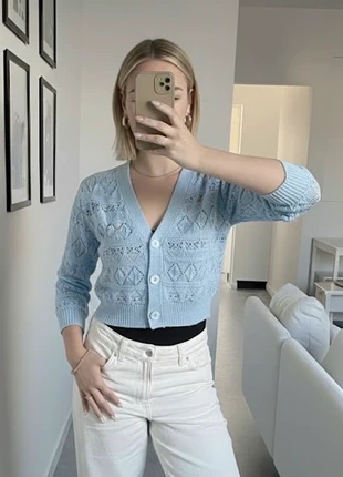 Gilet bleu ciel ajouré à boutons, brand: nuione fashion, condition: New without tags, size: S / 36 / 8, €25.00, €26.95 includes Buyer Protection