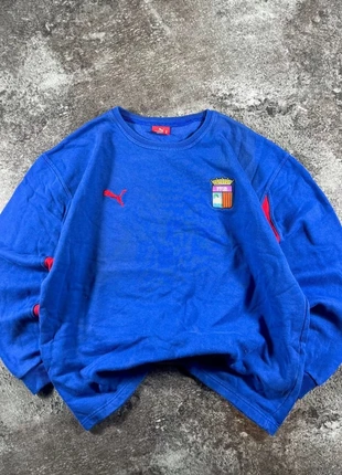 Pull sweat crewneck Puma foot vintage y2k 2000s bleu/rouge FFIB Espagne Taille M/L, marque: Puma, état: Très bon état, taille: L, 15,00 €, 16,45 € Protection acheteurs incluse
