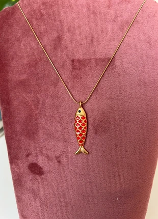 Rode vis bedel gouden ketting, merk: funky fish, staat: Nieuw zonder prijskaartje, € 7,50, € 8,58 inclusief Kopersbescherming