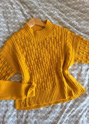 Pull moutarde en maille pompon, condizioni: Buone, taglia: L / IT 44 / EU 40, €11.00, €12.25 include la Protezione acquisti