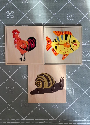 Lot de 3 puzzles en bois – Animaux – Enfant / Montessori, estado: Muito bom, €20.00, €21.70 inclui Proteção do Comprador