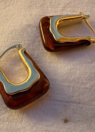 Orecchini a Cerchio Rettangolari Tartarugati e Oro - Stile Retrò Chic!, marke: Vintage Dressing, zustand: Sehr gut, 8,00 €, 9,10 € inklusive Vinted-Käuferschutz