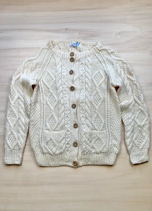 Cardigan gilet pull tressé 100% laine style pull irlandais Aran wool sweater taille M femme, brand: Vintage Dressing, condition: Very good, size: M / 38 / 10, €44.90, €47.85 includes Buyer Protection Pro