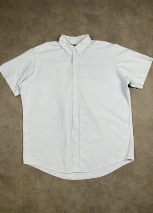 Chemise Ralph Lauren à manches courtes, couleur unie bleu claire, taille XL homme, brand: Ralph Lauren, condizioni: Ottime, taglia: XL, €9.99, €11.19 include la Protezione acquisti