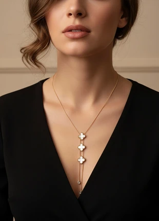 White Clover Long Necklace – Elegant & Classy, brand: Costume Jewellery, condition: New without tags, £7.99, £9.09 includes Buyer Protection Pro