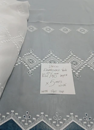 Deco white voile 40 inch drop x 5mtrs wide, condition: New with tags, size: 300 cm and up, £5.00, £5.95 includes Buyer Protection Pro