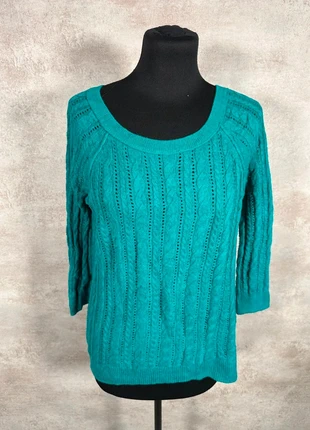 Pull Maille Torsadée Cable Knit Vintage Americain Eagle turquoise ajoure taille S, marca: Vintage Dressing, estado: Muito bom, tamanho: S / 36 / 8, €13.00, €14.35 inclui Proteção do Comprador Pro
