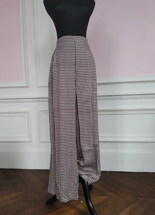 Pantalon large taille haute effet tartan, style rétro chic, taille M, marke: sansnom., zustand: Neu, mit Etikett, größe: M / 38 / 10, 38,00 €, 40,60 € inklusive Vinted-Käuferschutz