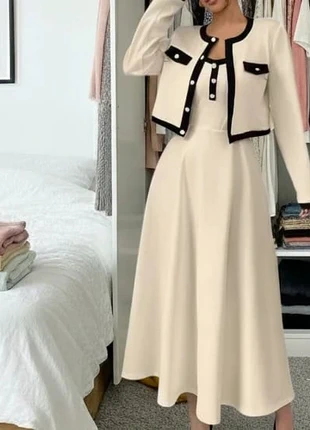 Ensemble crème et noir chic - femme taille S, marque: Fenryl Greyne, état: Très bon état, taille: S / 36 / 8, 45,00 €, 47,95 € Protection acheteurs incluse