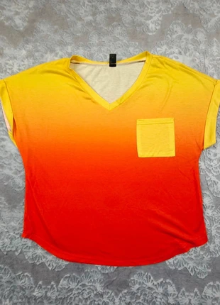 T-shirt Shein dégradé jaune orange – Taille XL (44), brand: Shein, condition: Very good, size: XXL / 44 / 16, €2.50, €3.33 includes Buyer Protection