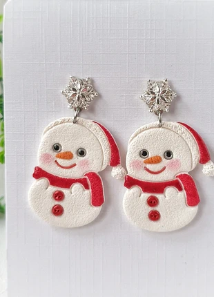 Boucles d'oreilles Bonhomme de neige, marke: FIMO, zustand: Neu, 9,50 €, 10,68 € beinhaltet Vinted-Käuferschutz Pro