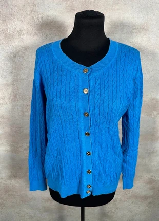 Cardigan Maille Torsadée Cable Knit Vintage Karen Scott bleu vif cable taille M, brand: Vintage Dressing, condition: Very good, size: M / 38 / 10, €6.00, €7.00 includes Buyer Protection Pro