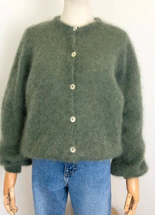 Cardigan mohair kaki, état: Neuf avec étiquette, taille: Taille unique, 68,00 €, 72,10 € Protection acheteurs (Pro) incluse