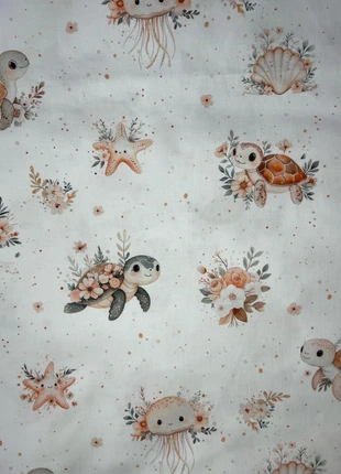 Tissu coton oekotex tortue et méduse imprimé animal, marca: Aquarelle, estado: Nuevo con etiquetas, 13,50 €, 14,88 € Protección al comprador Pro incluida