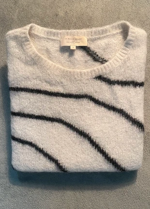 Pull sweat Sezane paige mohair col rond blanc noir | Taille S/36, merk: Sézane, staat: Heel goed, maat: S / 36 / 8, € 75,00, € 79,45 inclusief Kopersbescherming