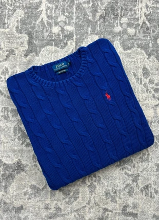 Pull Torsadé Maille / Cable Knit / Ralph Lauren RL Bleu Taille M - Logo Rouge Brodé - 100% Cotton, brand: Ralph Lauren, condition: Very good, size: M / 38 / 10, €60.00, €63.70 includes Buyer Protection Pro