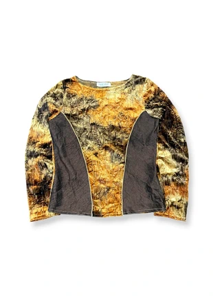 Y2K Fascino Crushed Velvet Patchwork Top| Made in Italy | Size Small, marca: Vintage Dressing, estado: Novo sem etiquetas, tamanho: M / 38 / 10, €15.00, €16.45 inclui Proteção do Comprador