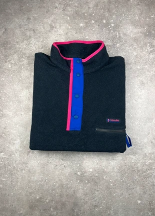 Pull Half-zip Polaire Columbia Taille XL Femme Noir/Rose/Bleu Logo Brodé Polyester #CA39, marque: Columbia, état: Très bon état, taille: XL / 42 / 14, 30,00 €, 32,20 € Protection acheteurs (Pro) incluse