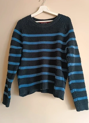 Pull Tommy Hilfiger coton L rayures bleu marine, brand: Tommy Hilfiger, condition: Very good, size: L / 40 / 12, €14.50, €15.93 includes Buyer Protection