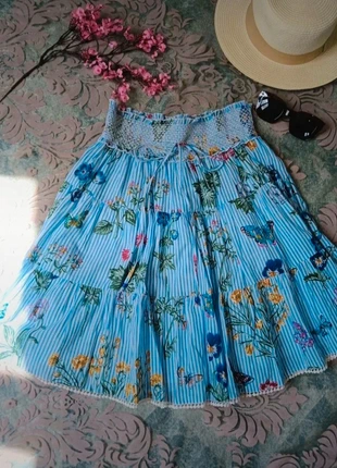 Derhy jupe Nueve fleurie papillons rayé romantique cottagecore coquette, brand: Derhy, condition: New without tags, size: M / 38 / 10, €25.00, €26.95 includes Buyer Protection Pro