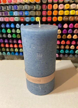 Lichtblauwe grote stomp kaars, merk: Homestyling, staat: Nieuw zonder prijskaartje, € 3,00, € 3,85 inclusief Kopersbescherming