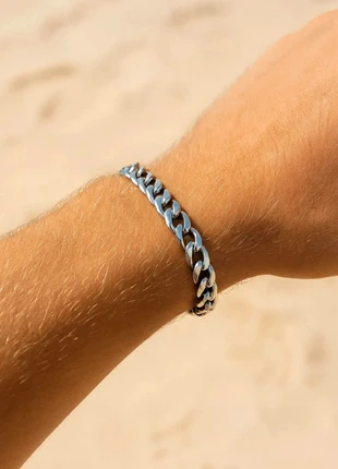 Bracelet Cubain Argenté Acier Inoxydable, merk: Boutique Parisienne, staat: Nieuw zonder prijskaartje, € 7,90, € 9,00 inclusief Kopersbescherming Pro