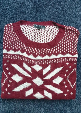 Pull vintage Noël en forme de flocon de neige, coton/Acrylique rouge et blanc taille M, brand: Vintage Dressing, condition: Good, size: M / 38 / 10, €38.00, €40.60 includes Buyer Protection