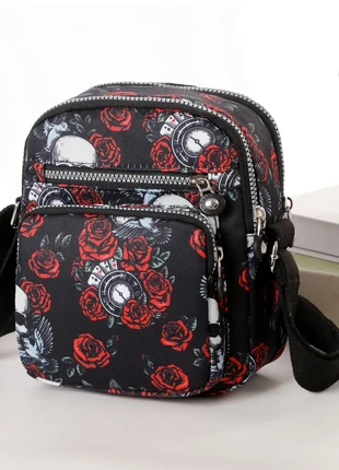 Roses & Skulls Crossbody Woman Small Shoulder Messenger Satchel Bum Bag, brand: Unbranded, condition: New with tags, £9.99, £11.19 includes Buyer Protection