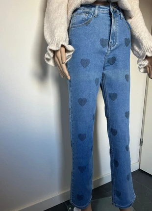 Redial Paris straight jeans met hartjes – maat 36/S, marca: redial, estado: Nuevo con etiquetas, tamaño: S / 36 / 8, 9,00 €, 10,15 € Protección al comprador incluida